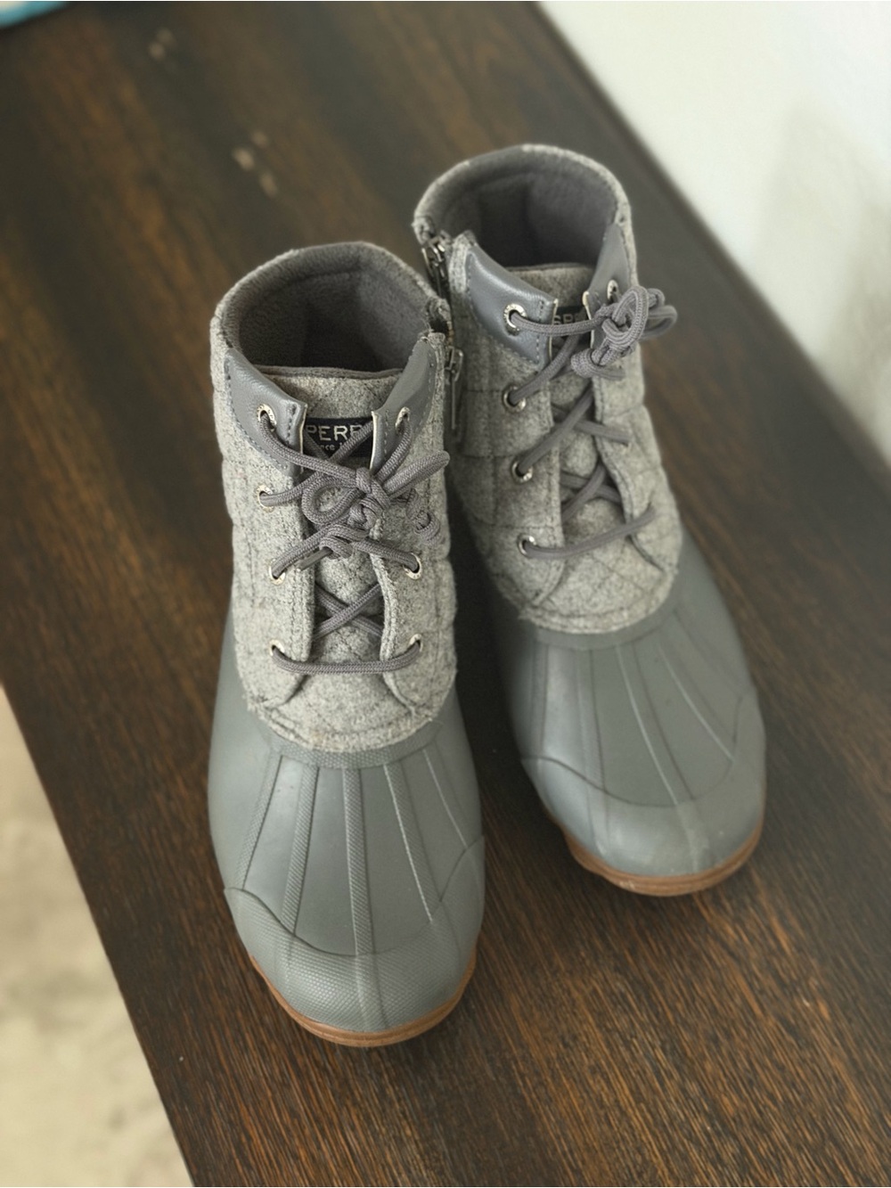 Sperry Kids Gray Quilted Duck Boots